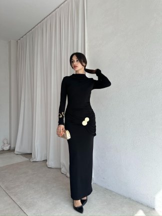 LARKİN Maxi Elbise 8404 - Siyah - 2