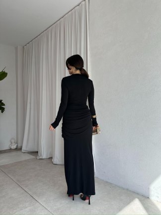 LARKİN Maxi Elbise 8404 - Siyah - 4