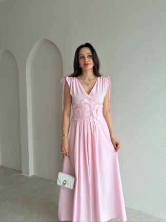 LARRY Midi Elbise 6523 - Pembe - 2