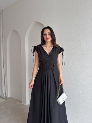 LARRY Midi Elbise 6523 - Siyah - 2