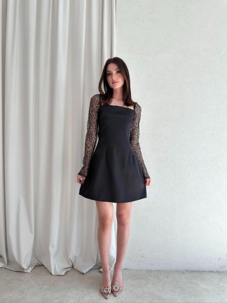 LARS Mini Elbise 7912 - Siyah - 4