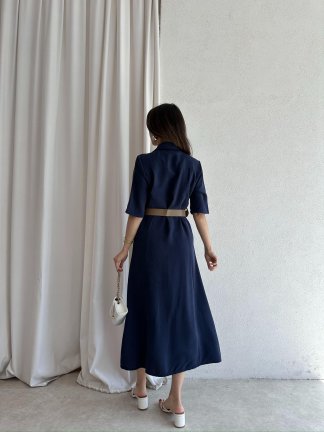 LARY Midi Elbise 6535 - Lacivert - 3