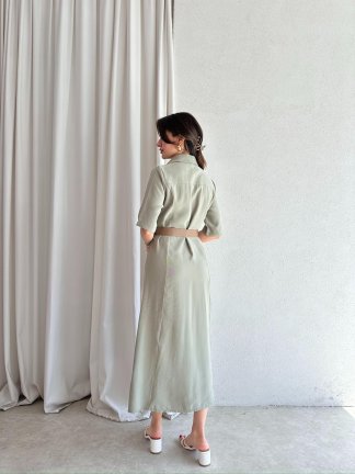 LARY Midi Elbise 6535 - Haki - 3