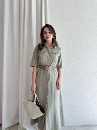 LARY Midi Elbise 6535 - Haki - 1