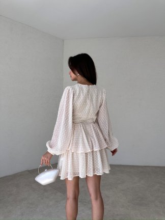 LASPE Mini Elbise 3012 - Krem - 2