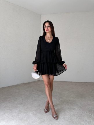 LASPE Mini Elbise 3012 - Siyah - 2