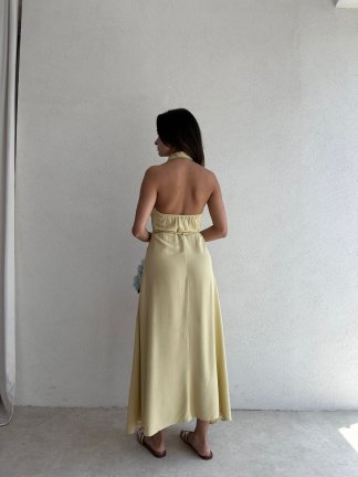 LATEC Maxi Elbise 6459 - Sarı - 3