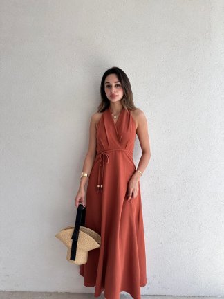 LATEC Maxi Elbise 6459 - Kiremit 