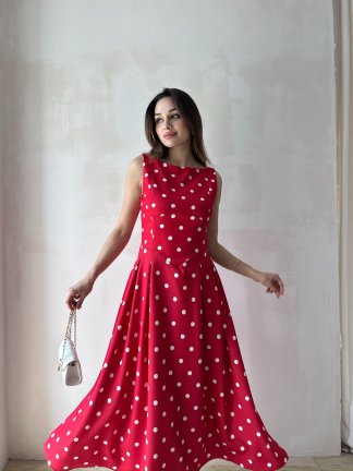LATTE Midi Elbise 6536 - Kırmızı - 1