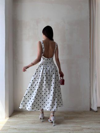 LATTE Midi Elbise 6536 - Beyaz - 3