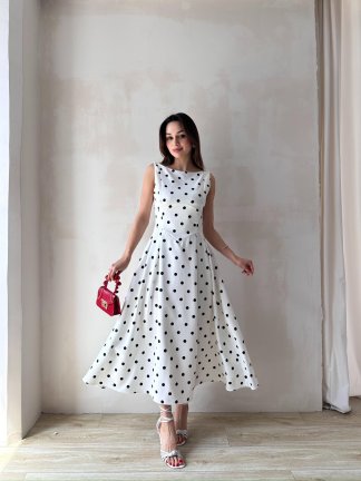 LATTE Midi Elbise 6536 - Beyaz - 2