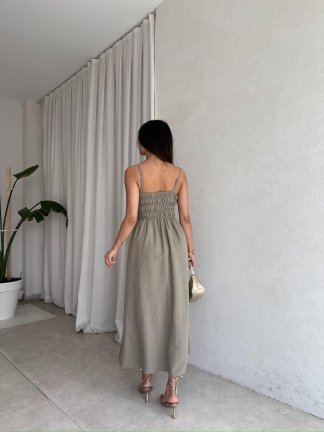LAWRENCE Midi Elbise 8859 - Haki - 3
