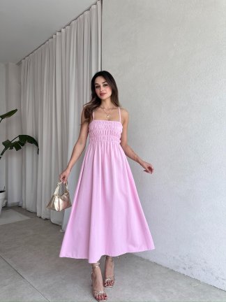 LAWRENCE Midi Elbise 8859 - Pembe - 2