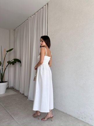 LAWRENCE Midi Elbise 8859 - Beyaz - 3