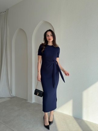 LEBRON Midi Elbise 9051 - Lacivert - 2