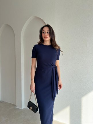 LEBRON Midi Elbise 9051 - Lacivert - 1