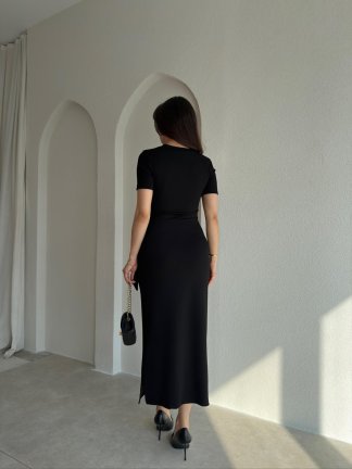 LEBRON Midi Elbise 9051 - Siyah - 3