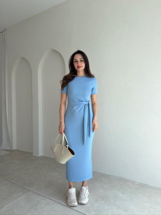 LEBRON Midi Elbise 9051 - Bebe Mavi - 2