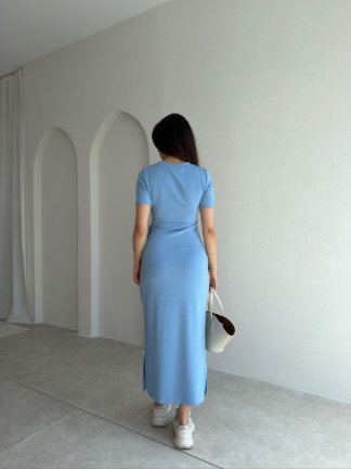 LEBRON Midi Elbise 9051 - Bebe Mavi - 3