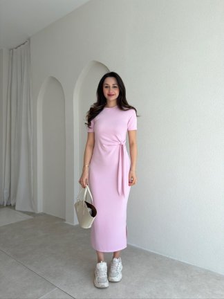 LEBRON Midi Elbise 9051 - Pembe - 2