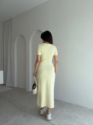 LEBRON Midi Elbise 9051 - Sarı - 3