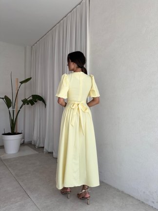 LEDORE Midi Elbise 7857 - Sarı - 3