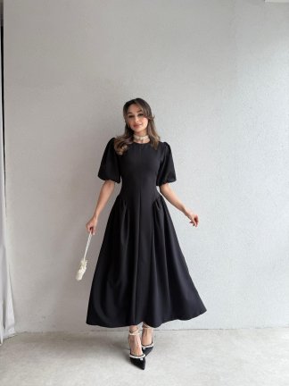 LEDORE Midi Elbise 7857 - Siyah - 3