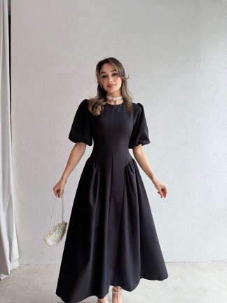 LEDORE Midi Elbise 7857 - Siyah 