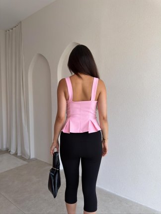LEMİNA Bel Detaylı Bluz 8027 - Pembe - 2