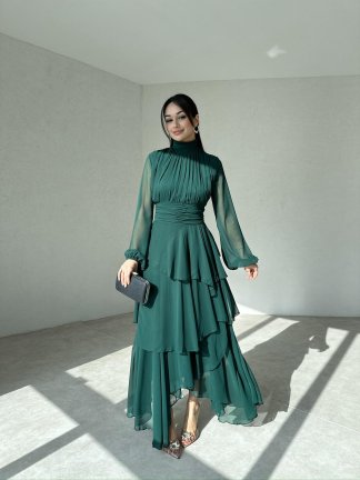 LENA Maxi Elbise 2451 - Yeşil - 3