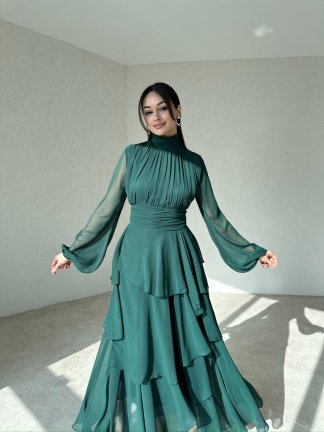 LENA Maxi Elbise 2451 - Yeşil - 2