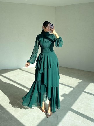 LENA Maxi Elbise 2451 - Yeşil - 1