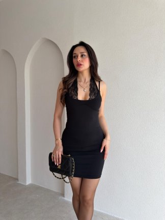 LEONİE Mini Elbise 4587 - Siyah - 1