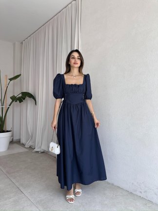 LEROY Maxi Elbise 2244 - Lacivert - 2