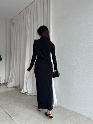 LESS Elbise 8739 - Siyah - 4