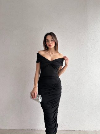 LEVY Midi Elbise 4747 - Siyah - 1