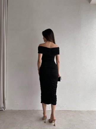 LEVY Midi Elbise 4747 - Siyah - 3