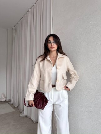  LEXİE Ceket 8399 - Krem - 2