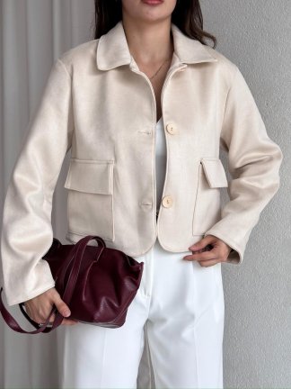  LEXİE Ceket 8399 - Krem - 3