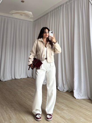  LEXİE Ceket 8399 - Krem - 4
