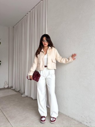  LEXİE Ceket 8399 - Krem - 5