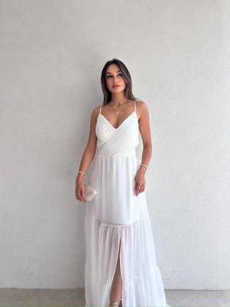 LİBERTE Maxi Elbise 8969 - Beyaz 