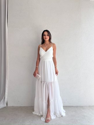LİBERTE Maxi Elbise 8969 - Beyaz - 2