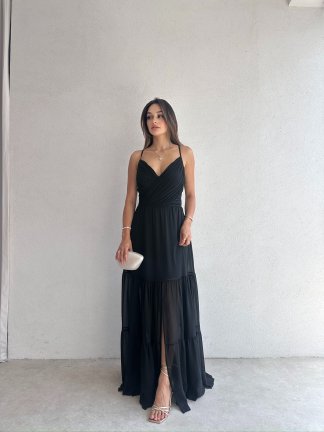 LİBERTE Maxi Elbise 8969 - Siyah - 2