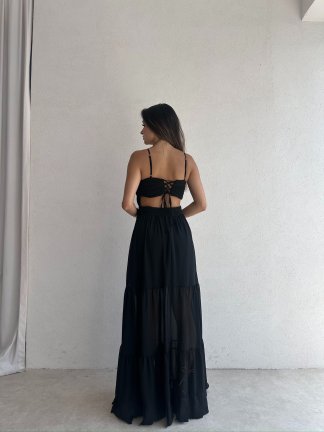 LİBERTE Maxi Elbise 8969 - Siyah - 3