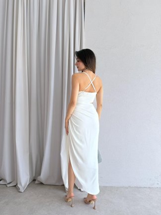 LİGHT Maxi Elbise 5473 - Beyaz - 4