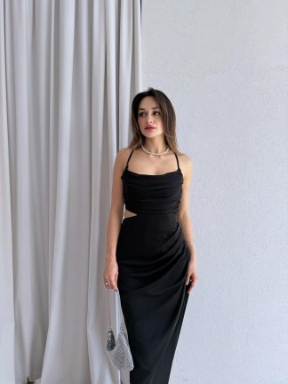 LİGHT Maxi Elbise 5473 - Siyah 