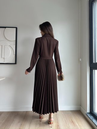 LİLABELLA Maxi Elbise 7441 - Acı Kahve - 4