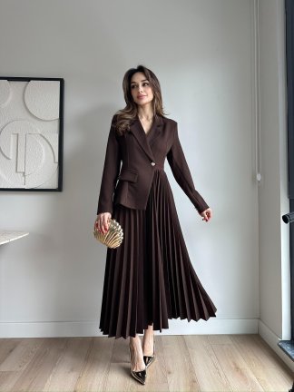 LİLABELLA Maxi Elbise 7441 - Acı Kahve - 2