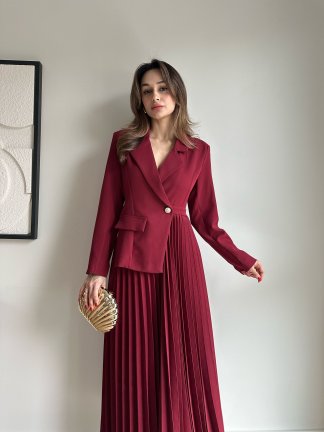 LİLABELLA Maxi Elbise 7441 - Bordo 